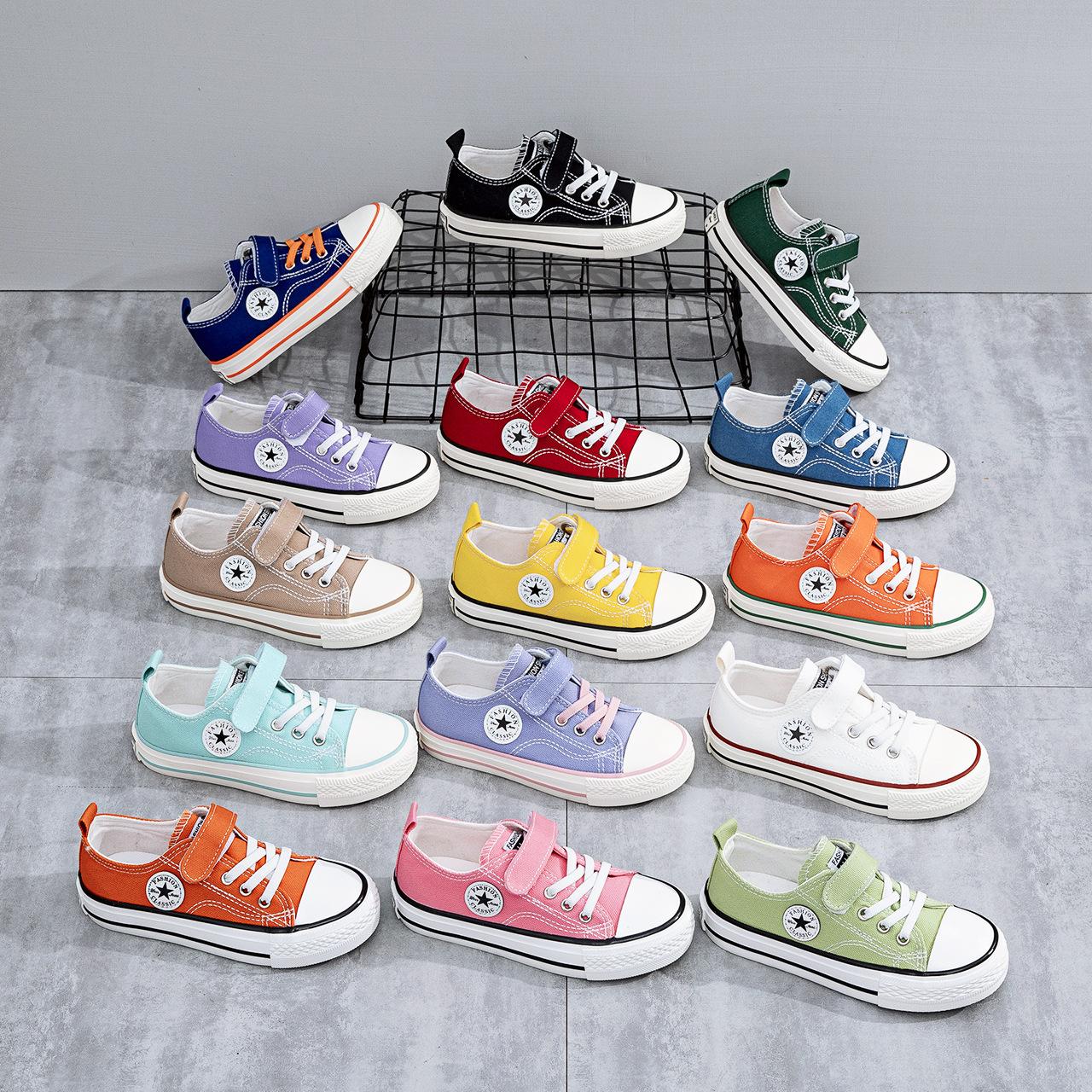 New Children's Canvas Shoes Small White Shoes Boys and Girls Low-Top Wear-Resistant Kids Small Children Wholesale Wenzhou Brand Children's Shoes