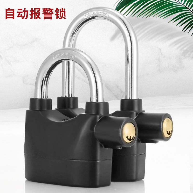 copper core zinc alloy alarm padlock anti-rust intelligent alarm padlock outdoor gate lock waterproof anti-pry security lock