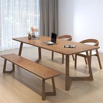 Genji Muyu Solid Wood Dining Table Modern Minimalist Dining Table Small Apartment Pewter Wooden Chair Hot Selling Restaurant Furniture Desk
