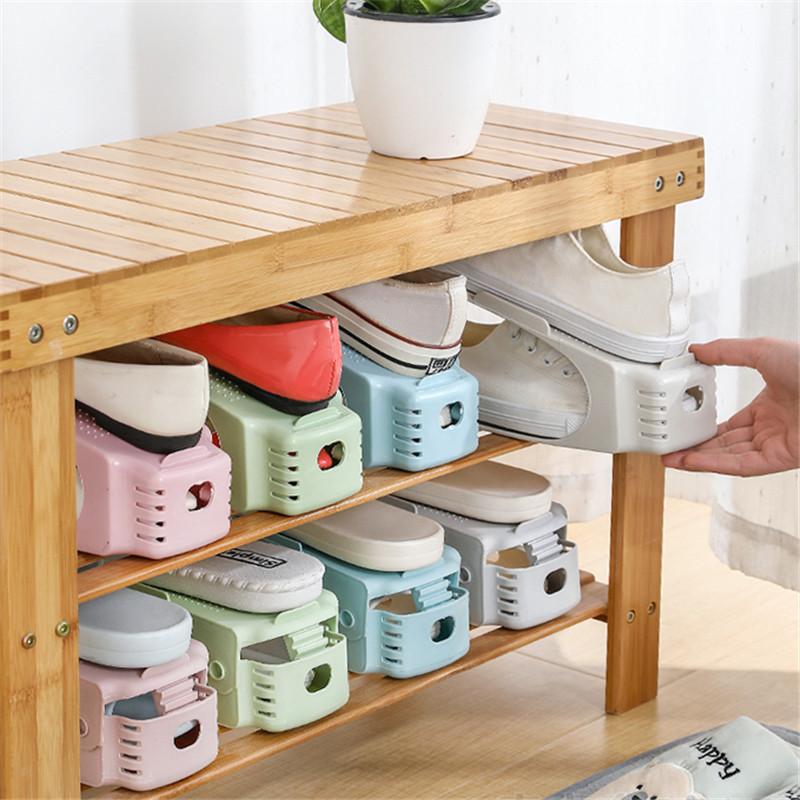 thickened adjustable double-layer shoe rack household plastic dustproof storage shoe rack shoe storage rack shoe rack manufacturer