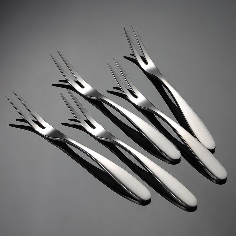 ain 304 stainless steel fruit fork german cake fork 410 fruit pointed tail tableware moon cake fork gift