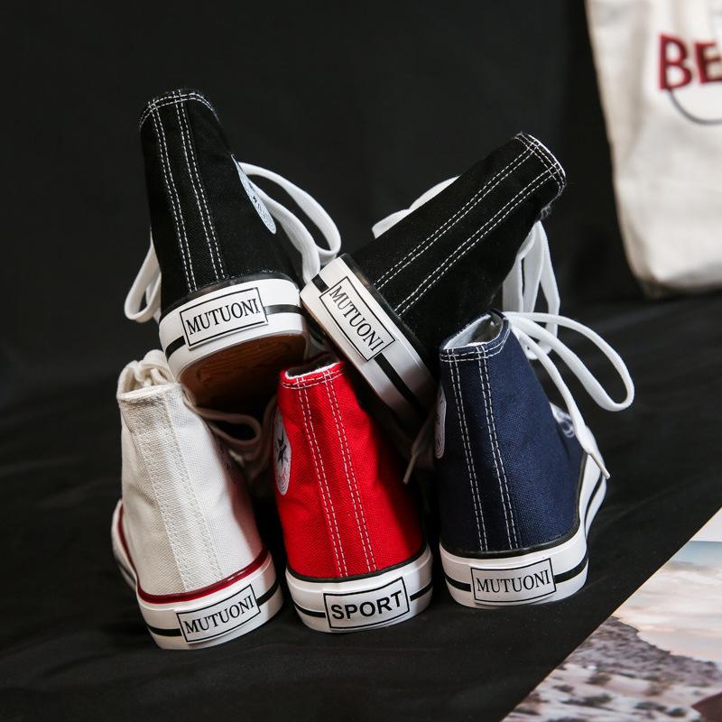 cloth shoes wholesale korean men's and women's shoes new couple high top canvas shoes casual shoes foreign trade wholesale