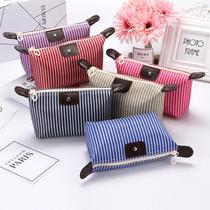 korean style striped dumplings cosmetic bag dumpling making folding makeup personal hygiene bag bath bag travel bag factory direct supply bags