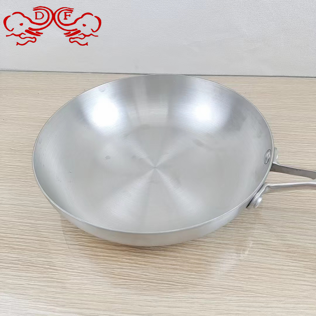 DF68822 304 stainless steel three-layer steel wok, induction cooker, gas universal flat pan, steak frying pan, DF TRADINGHOUSE