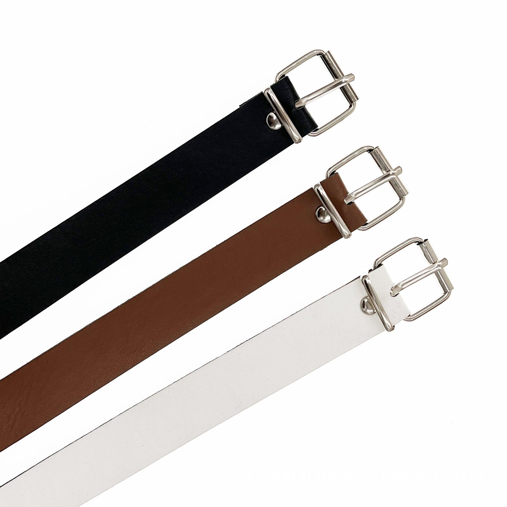 fashion pin buckle women's simple belt casual imitation leather ladies belt children's clothing matching small gifts