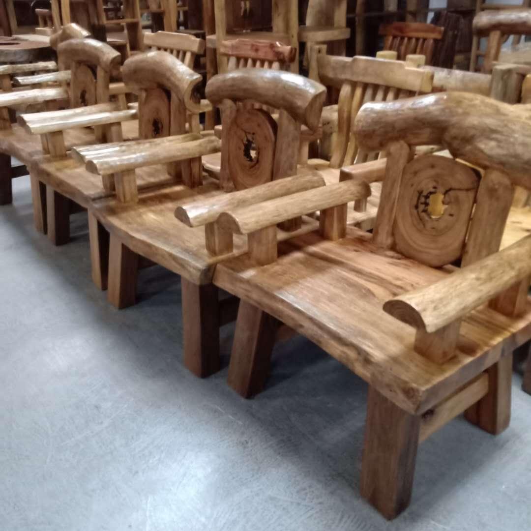 original ecological furniture solid wood single backrest couch creative camphor wood master tea chair living room leisure chair