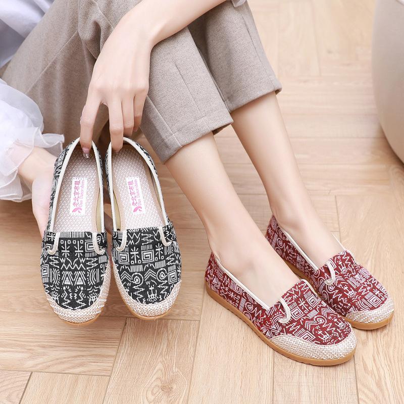 old beijing cloth shoes women's new shoes for spring soft bottom non-slip canvas shoes foreign trade women's shoes tendon bottom mother shoes