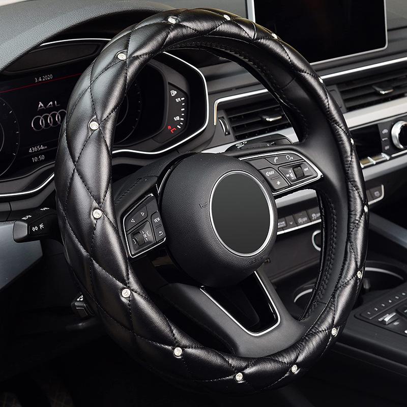 new diamond car steering wheel cover leather printing steering wheel cover fashion car interior decorations wholesale