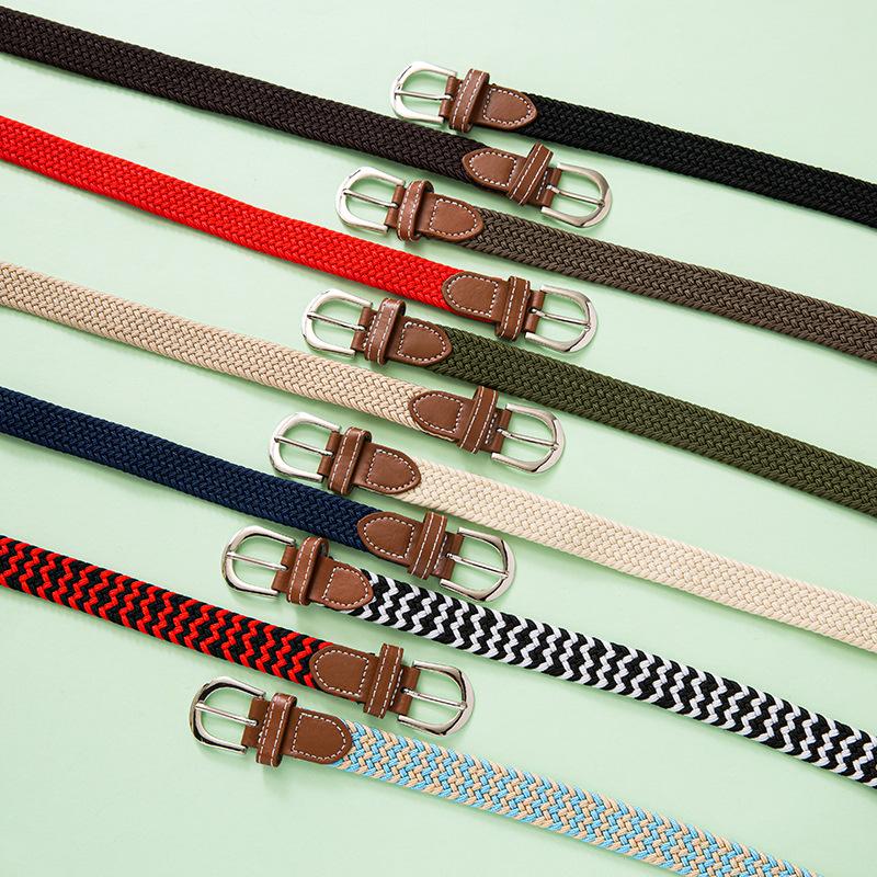 2. 5cm unisex canvas belt canvas elastic elastic thin belt youth student woven canvas waist