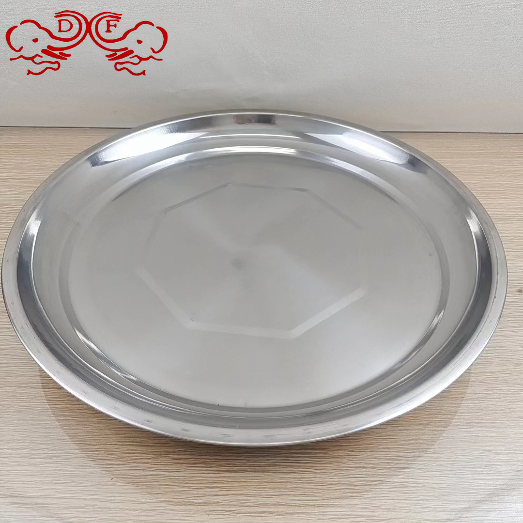DF68830 Non-magnetic stainless steel round plate, home flat plate, deep base, shallow base, dinner plate, fish plate, side dish, DF TRADINGHOUSE Specification image