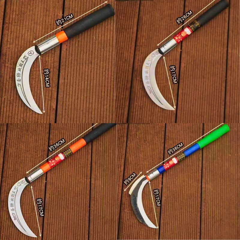 mirror cutting king moon steel pipe sickle grass cutting super fast handle curved back mower knife utility knife outdoor cutting sickle