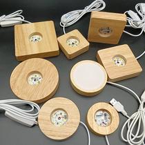 in stock solid wood base small night lamp luminous base led handmade base crystal ball lighting base table lamp base
