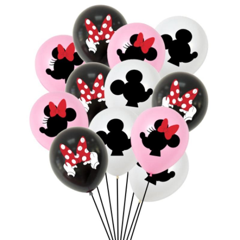 12-inch cartoon balloon mickey mouse minnie bow balloon birthday party scene decoration balloon set