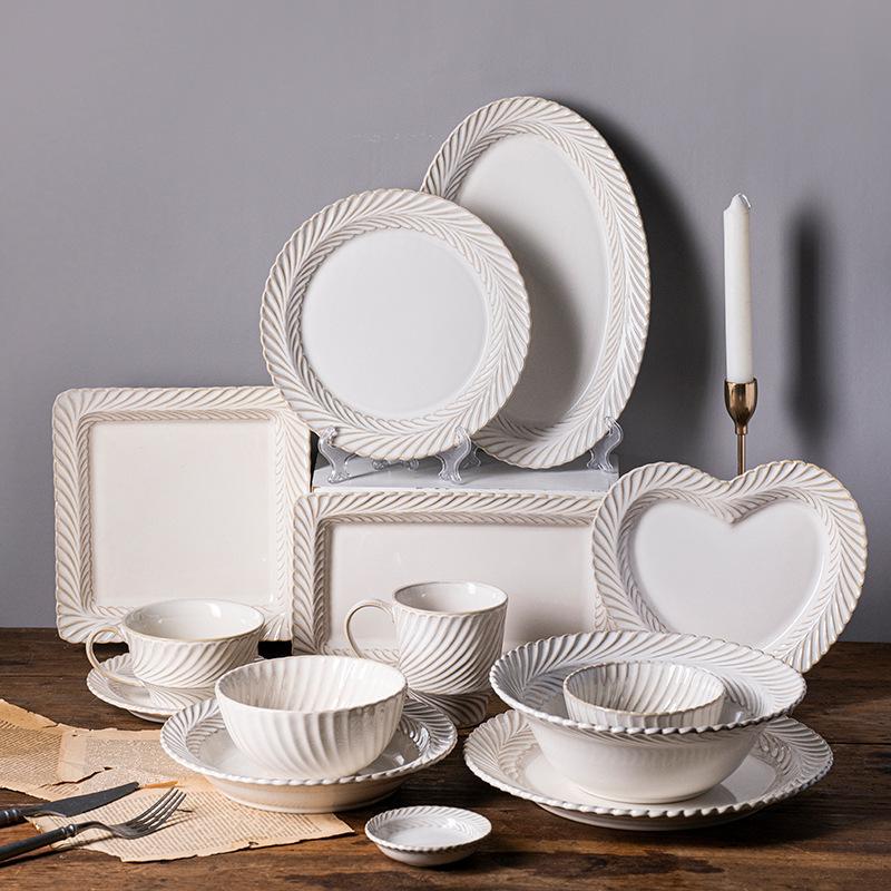 mimosa series japanese household kiln baked tableware ceramic bowl practical ideas plate wholesale disk set