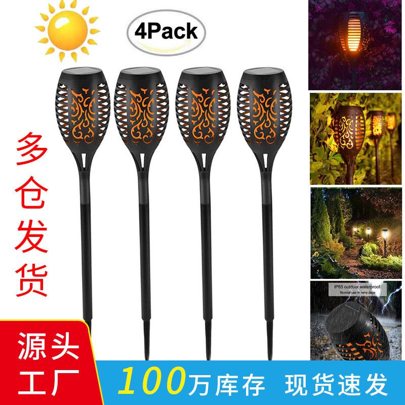 solar flame lamp outdoor courtyard lawn garden ground lamp led induction decoration charging landscape torch lamp