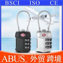 cross-border tsa tsa lock outdoor travel customs clearance wire rope password lock three zinc alloy luggage padlock with password required