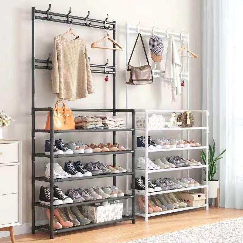 simple coat rack floor shoes and hat rack wholesale dormitory household dustproof storage shoe rack multi-layer storage rack