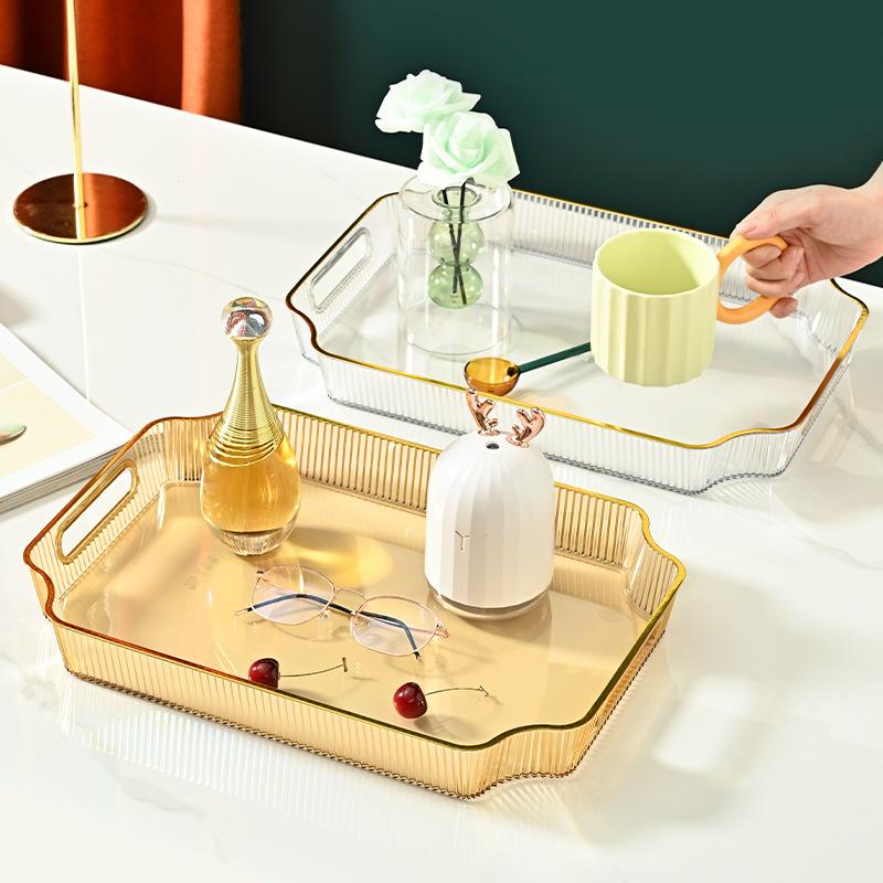 pet plate ins style rectangular tea cup storage water cup tray household plastic plate fruit plate tea plate
