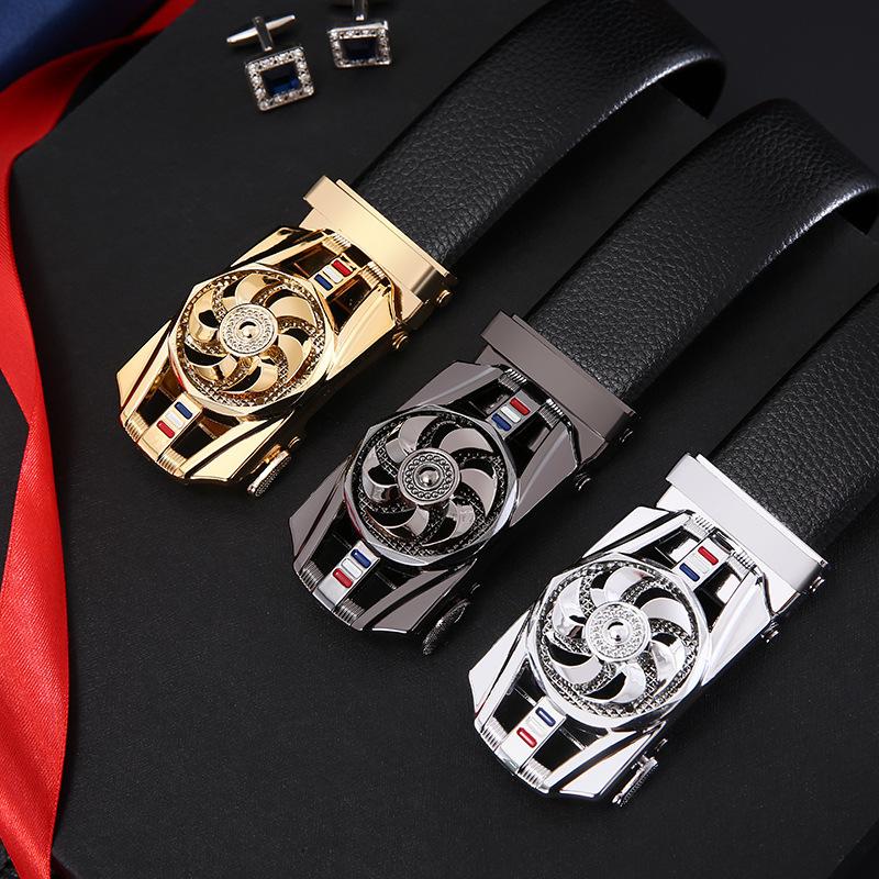 factory direct sales belt men's trendy casual business korean version pant belt automatic buckle rotating youth net red