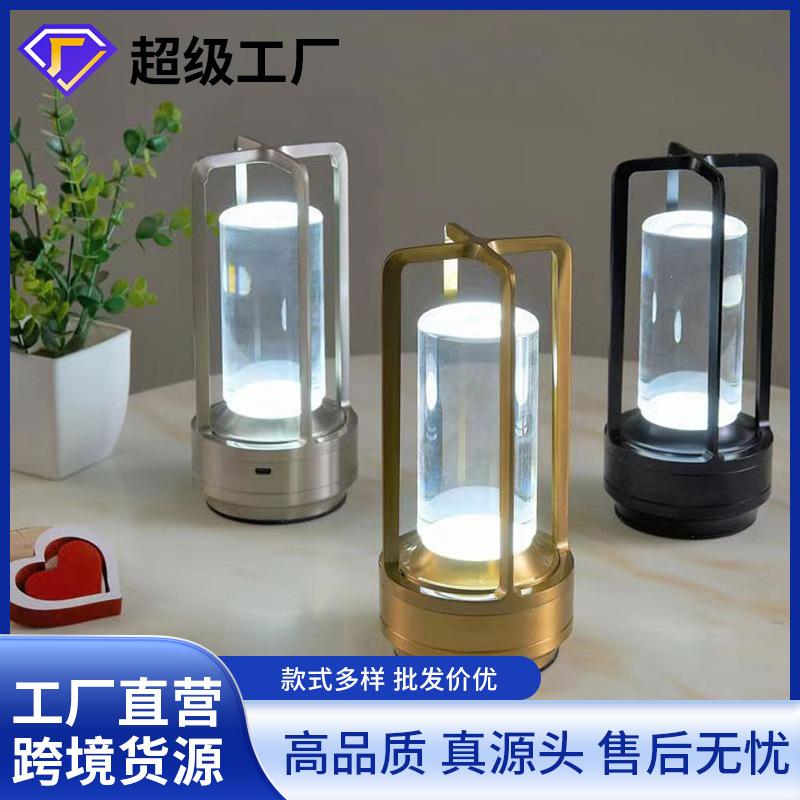 led retro touch night table lamp usb charging decorative table lamp creative bar counter camping bedside lamp night light