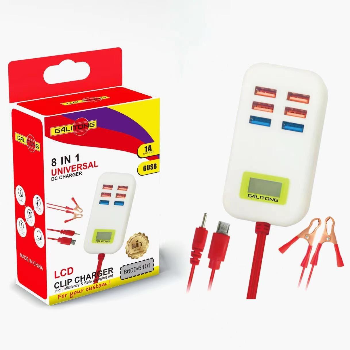 factory wholesale usb one-to-two clip mobile phone charger multi-function dual usb12v mobile phone clip charger
