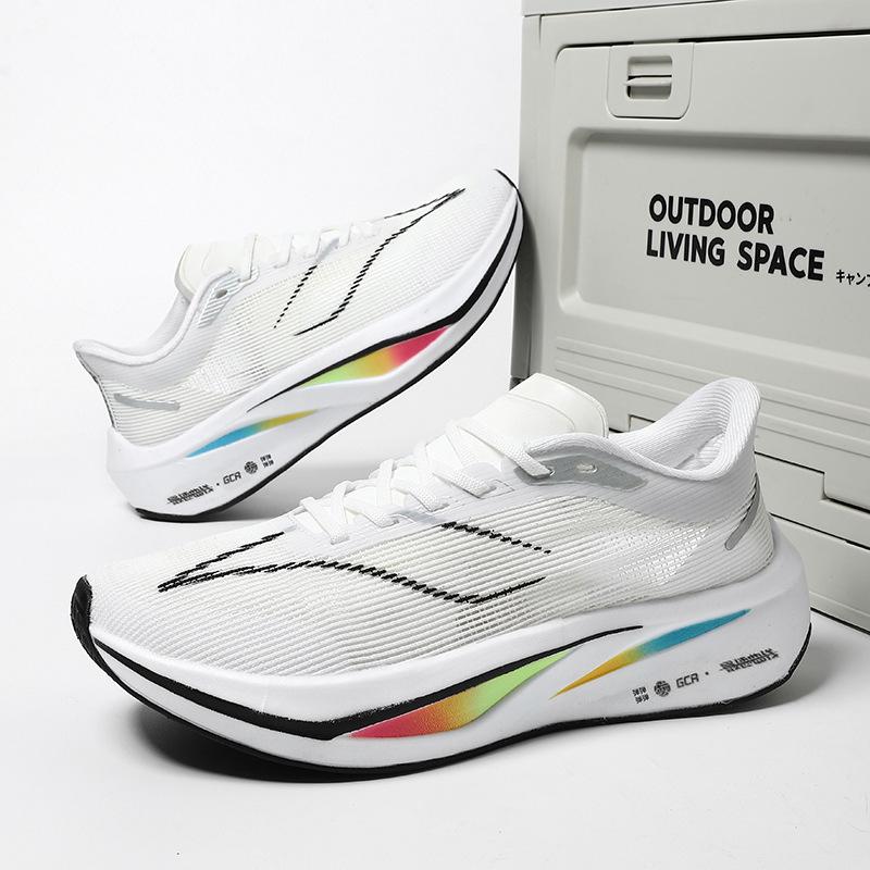 feidian 4c carbon plate ultra-light running shoes for junior high school students men breathable professional racing shock absorption older kids' sneakers women