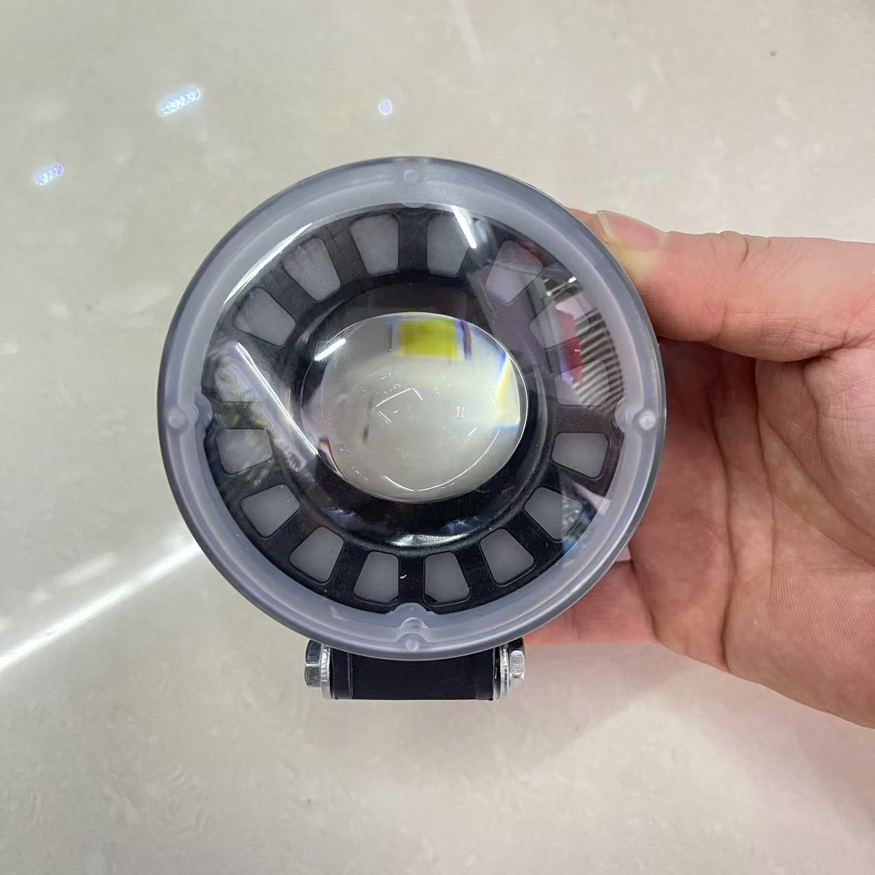 Motorcycle LED light lens, angel eye spotlight, flashing light, RGB colorful work light, external yellow and white light, export version Item Picture