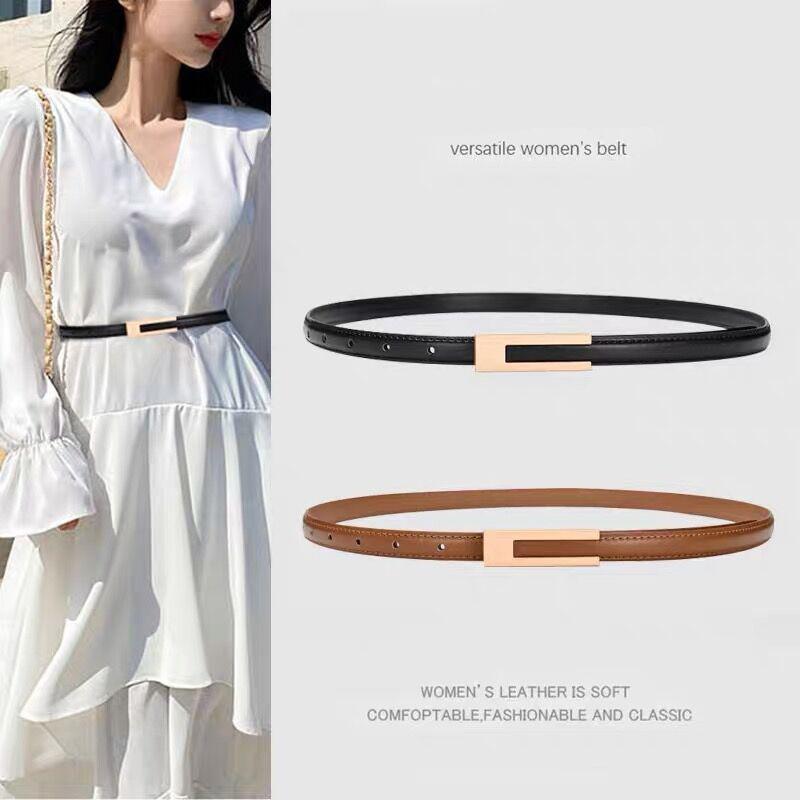 belt black retro small belt women's simple classic versatile belt fine matching skirt shirt suit pant belt fine