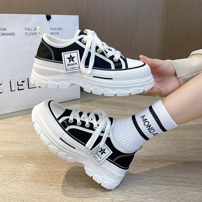 platform platform canvas shoes women's shoes 2023 new spring/autumn summer super hot net red biscuit casual shoes board shoes