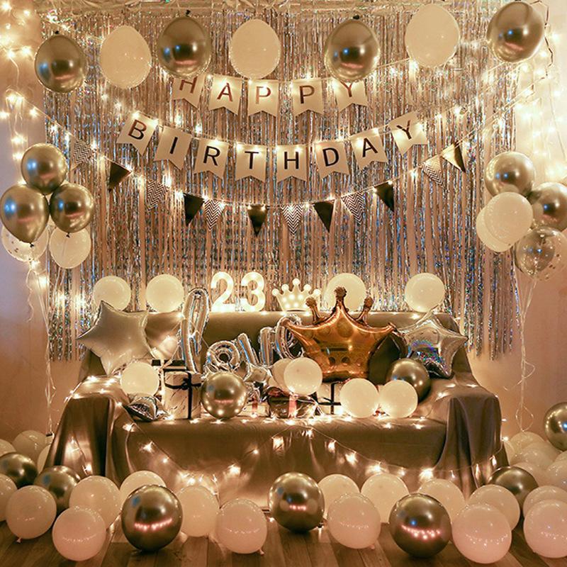 balloon set birthday decoration party decoration background wall children indoor friends birthday surprise cross-border