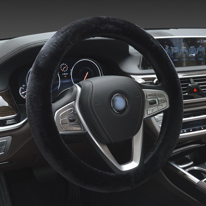 Plush Car Steering Wheel Cover Car Interior Short Plush Warm Steering Wheel Cover