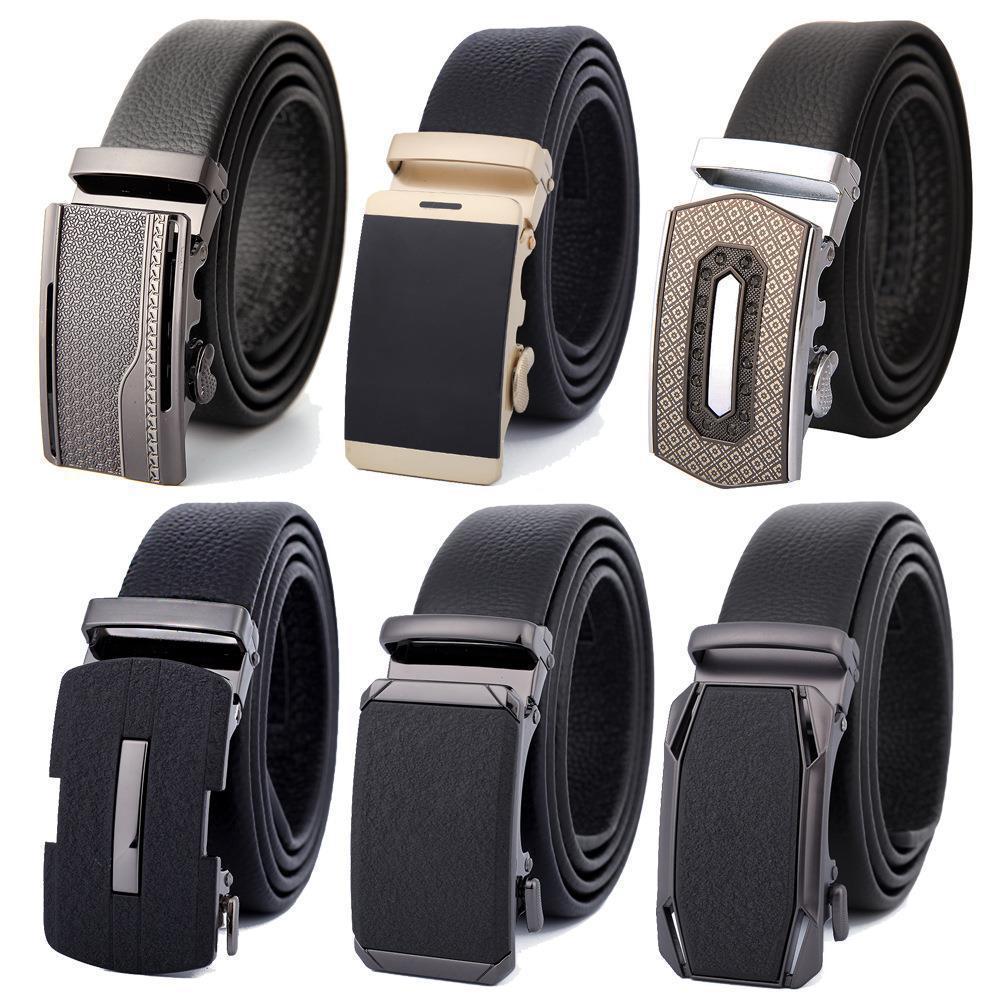 factory direct sales new men's real cowhide belt men's business casual automatic buckle first layer cow leather belt wholesale