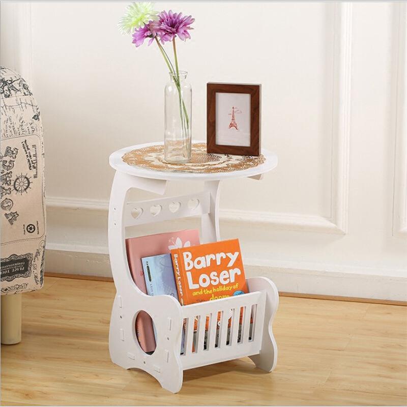 nordic creative furniture white coffee table living room bedroom bedside table plastic low table personality movable round table side table