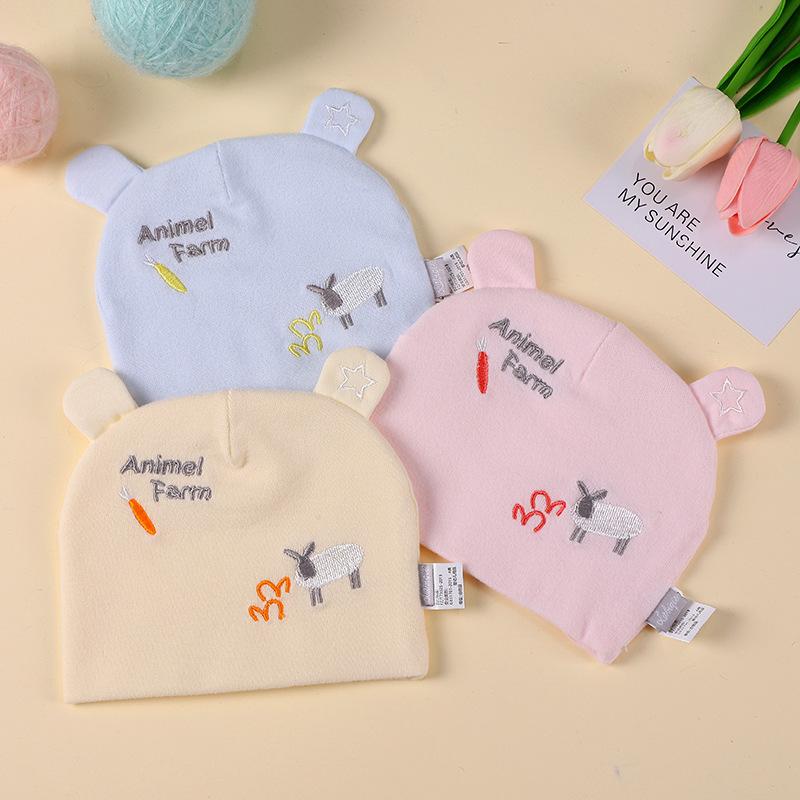 newborn fetal cap four seasons baby hat single layer boneless newborn baby girl cute double layer cradle cap