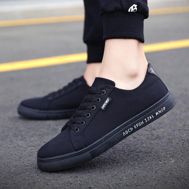 Spring New Men's Casual Canvas Shoes Men low-Top Trendy Shoes Black Shoes Men's Breathable Men's Shoes All-Match Trendy Shoes