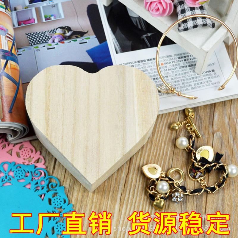heart-shaped wooden box retro wood real packaging love heart wooden box storage box finishing creative crafts daily use cosmetic case
