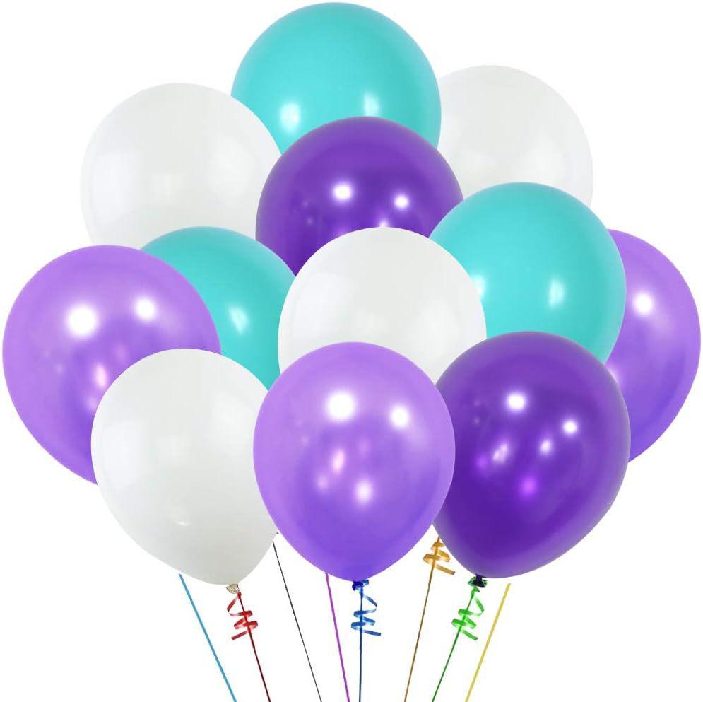 60pcs deep purple light purple blue rubber balloons bundles children's birthday