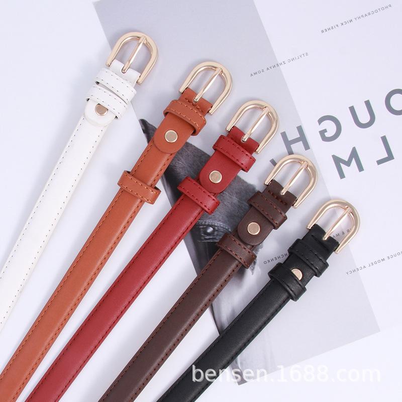 red and white belt women's thin belt with dress decoration small belt women's thin all-match korean simple pant belt