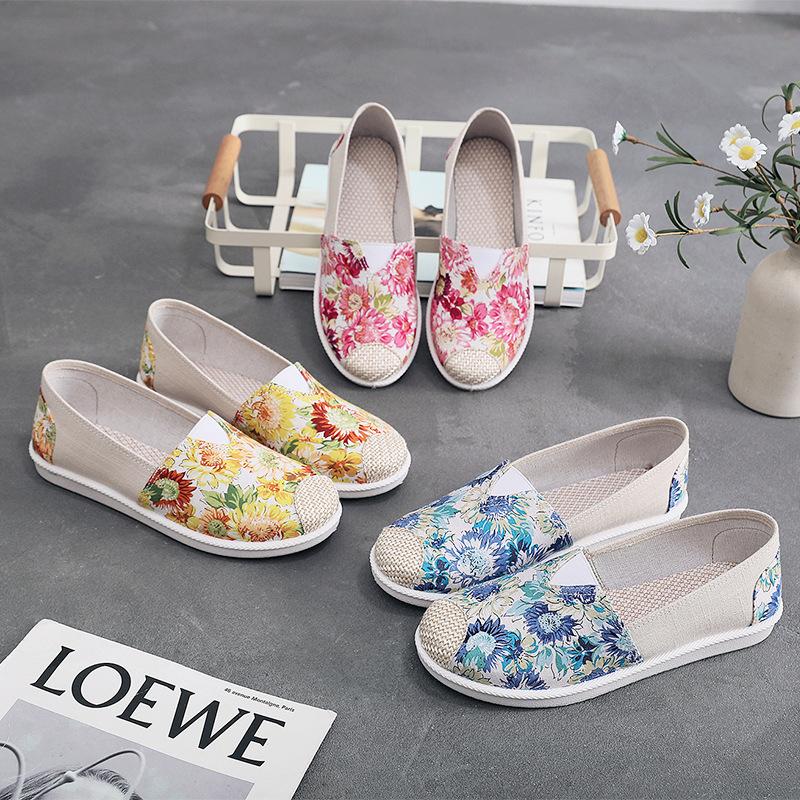 low-cut cloth shoes for women old beijing women slip-on slip-on breathable casual fisherman shoes flat new canvas shoes soft bottom