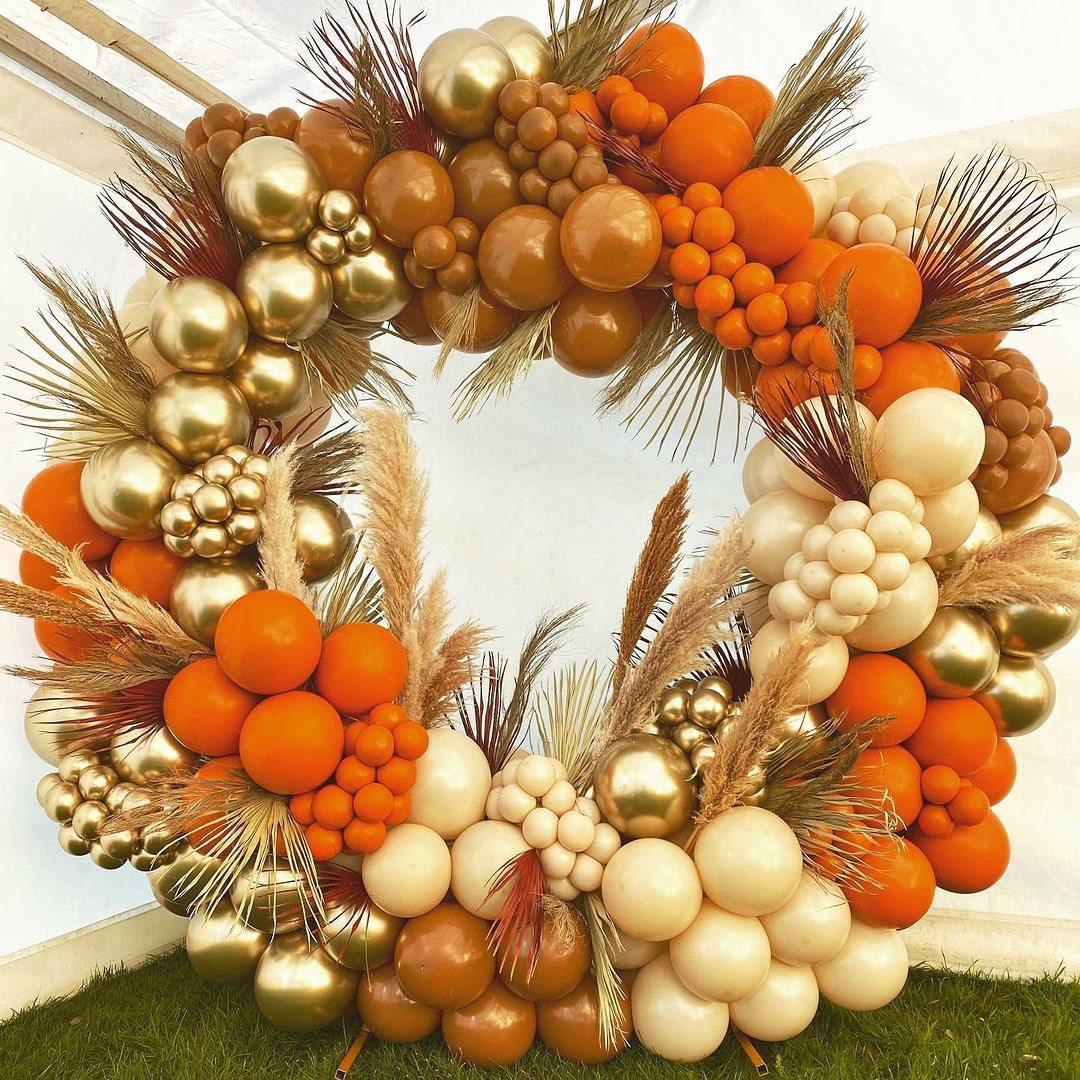 party balloon arrangement balloon decoration orange balloon birthday balloon garland floating empty column suit