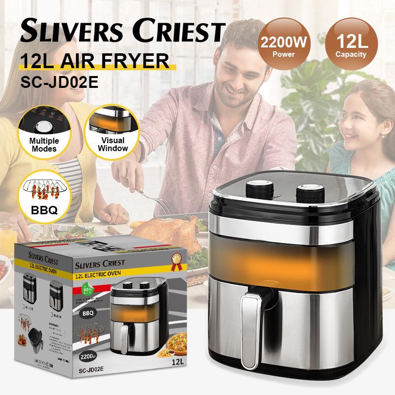 Export 12L Air Fryer with Barbecue Air Fryer 12L Electric Oven Deep Frying Pan Cross-Border