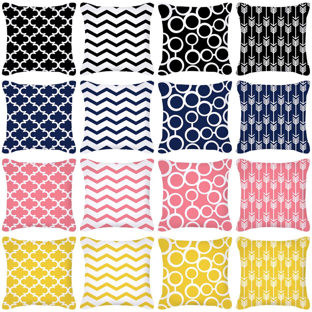 cross-border amazon furniture life peach skin fabric pillow cover nordic style geometric pattern office sofas throw pillowcase