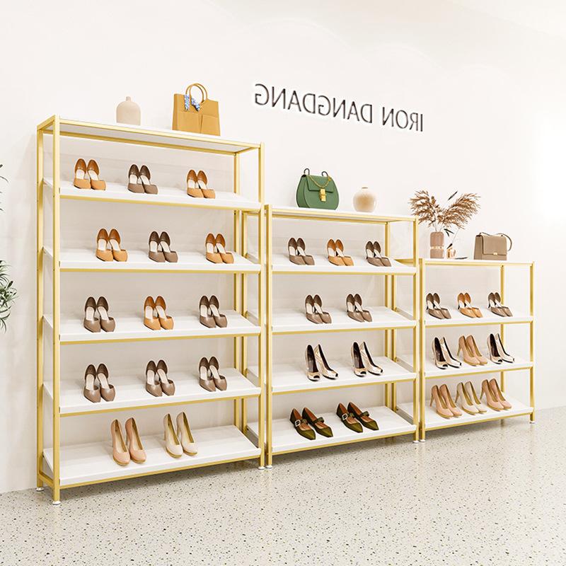 shoe store shoe rack clothing store golden iron bag display shelf floor-standing office multi-layer shelf rack combination