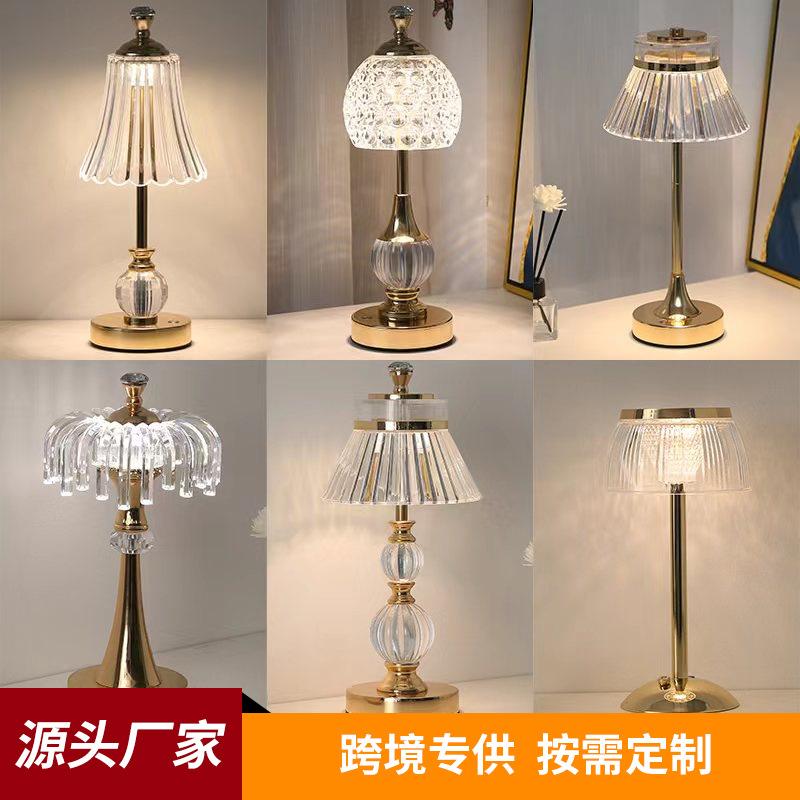 decorative table lamp wholesale modern simple european crystal lamp atmosphere lamp bedroom bedside touch creative night light