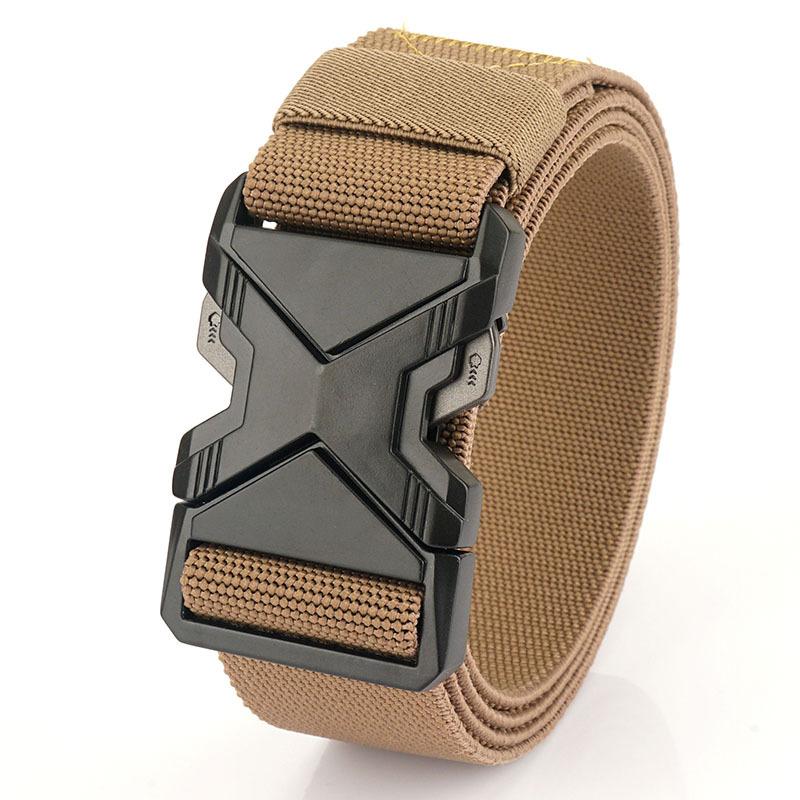 2023 new tactical outdoor stretch woven leather belt casual elastic waistband customizable logo