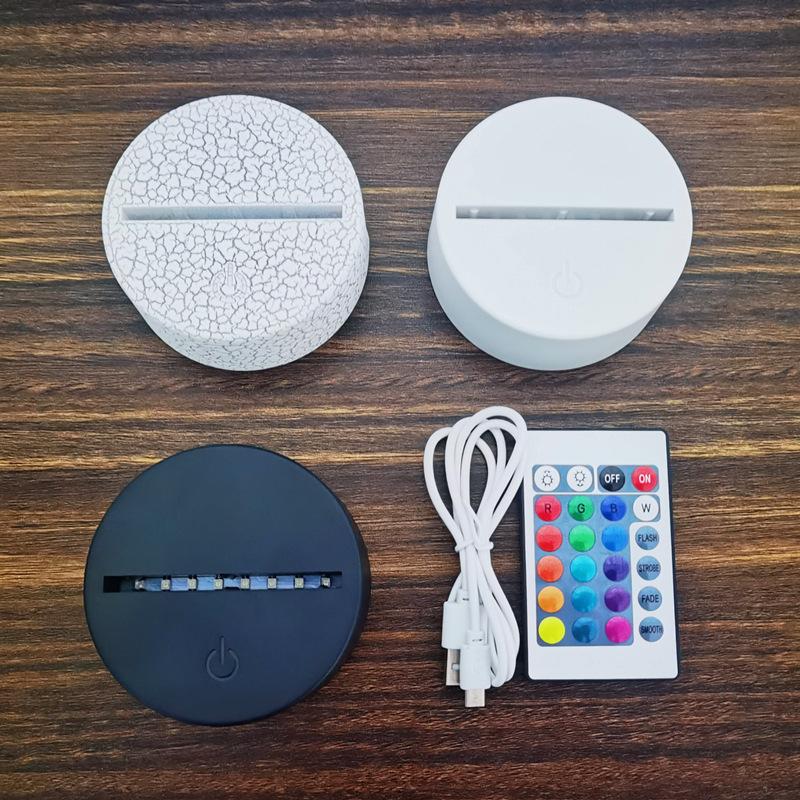 factory direct sales 3d small night lamp base touch remote control colorful acrylic led night light usb charging base table lamp