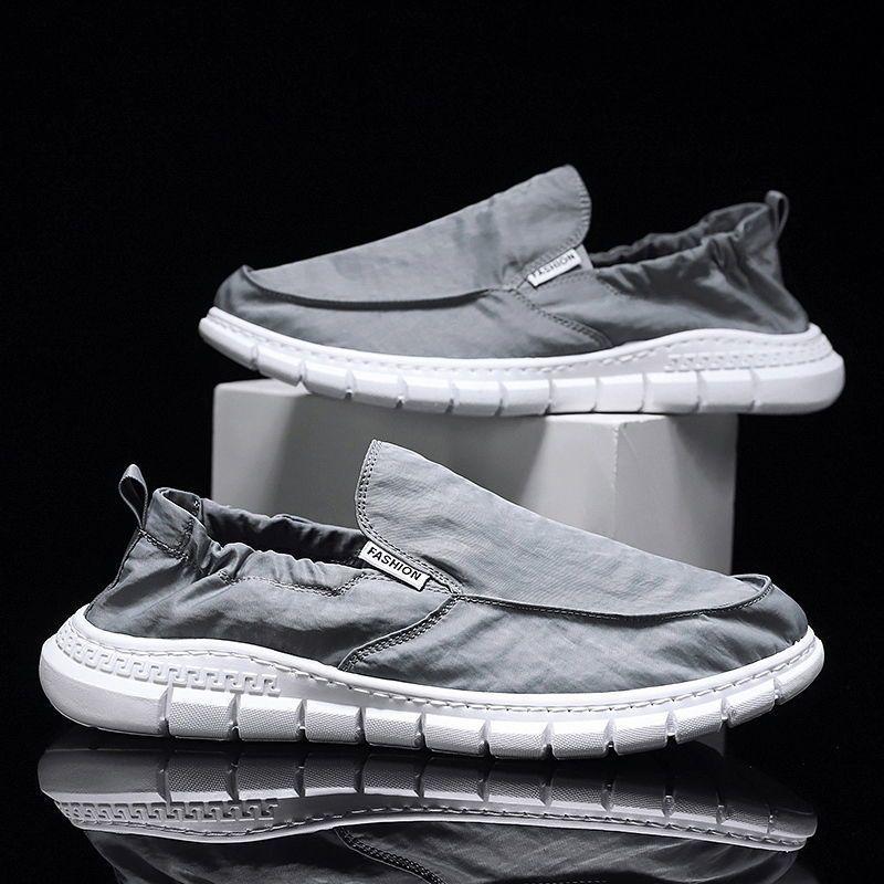 canvas shoes new slip-on men's loafers ice silk mesh men's shoes comfortable breathable sock-like shoes wholesale
