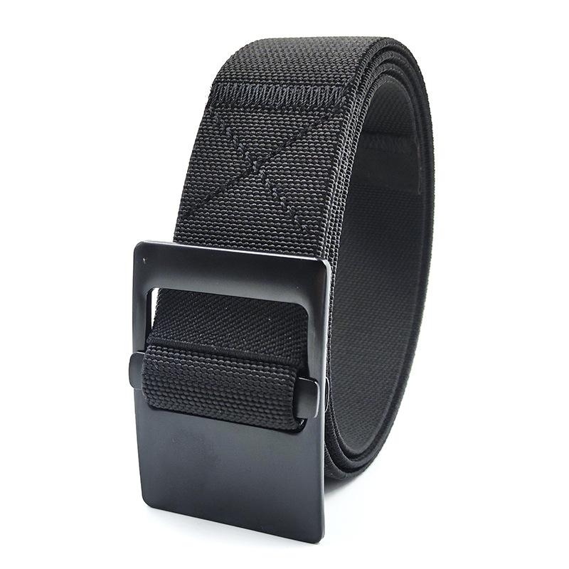 men's elastic elastic nylon waistband alloy non-hole smooth buckle pant belt outdoor mountaineering leisure all-match tactical belt