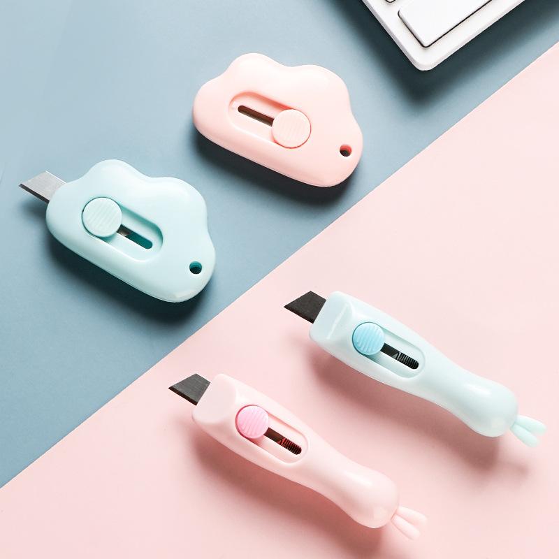 mini portable small size art knife small express package box opener multifunctional cartoon paper cutting manual scissor
