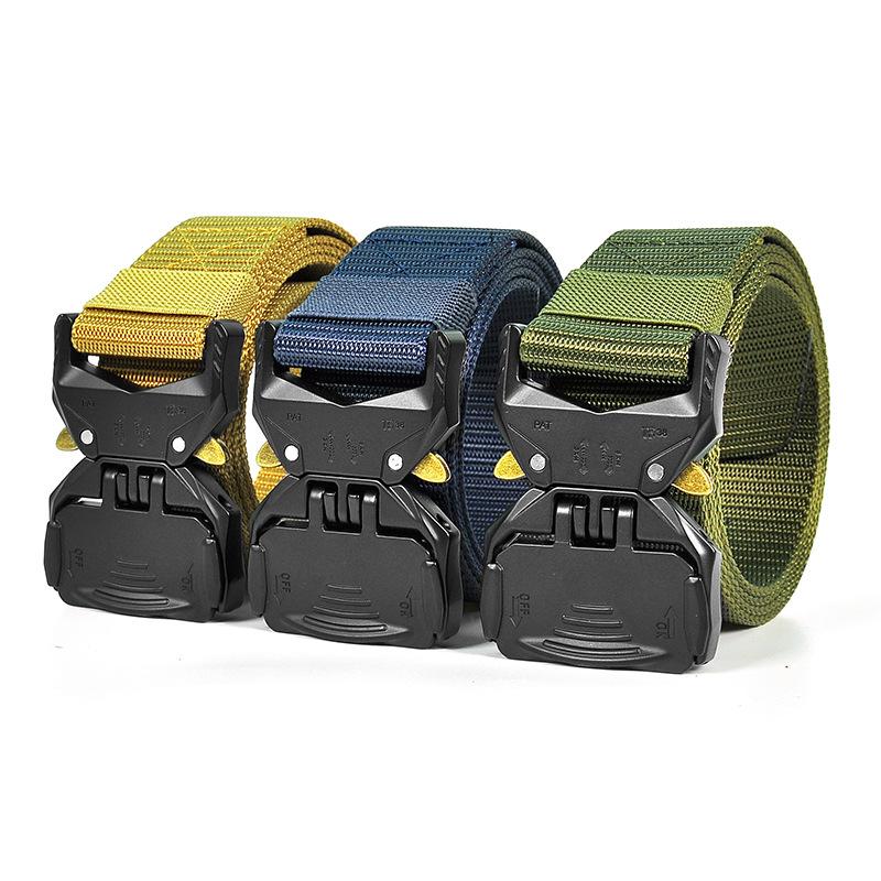 men's elastic stretch overalls belt casual trend young outdoor sports woven fabric belt quick release pant belt